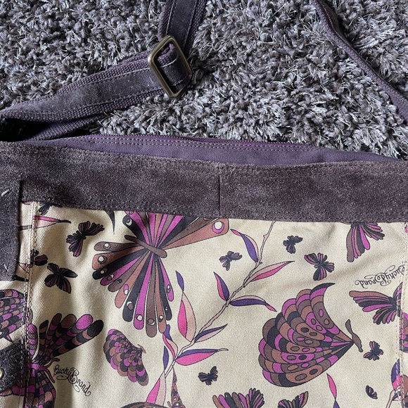 Lucky Brand X-Large Runaway Carryall Canvas Suede Leather Hobo Bucket Bag - Picture 10 of 10